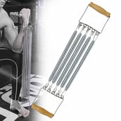 Strauss Chest Expander with 5 Springs,  Silver  Free Size 