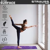 3 - Strauss Yoga Mat (Floral), Blue 4 mm