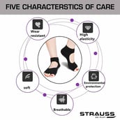 3 - Strauss Yoga Socks,  Black  Free Size 