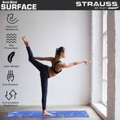 3 - Strauss Floral Yoga Mat,  Blue  6 mm 