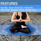 3 - Strauss Meditation Butterfly Yoga Mat,  Navy Blue  5 mm 