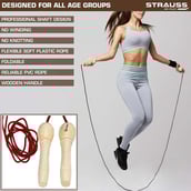2 - Strauss Wooden Skipping Rope,  Red  Free Size 