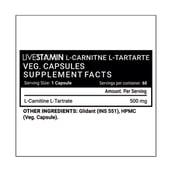 supplement - Livestamin L Carnitine L Tartrate,  60 capsules  Unlfavoured 