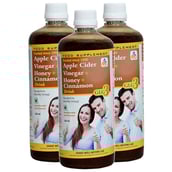 1 - SKSB GLG3 Apple Cider Vinegar + Cinnamon + Honey,  525 ml  Unflavoured Pack of 3 