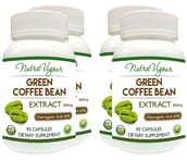 Nutra Vigour Green Coffee Bean Extract (800mg) (Pack of 4),  90 capsules 