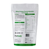 Back - ProFoods Whey Protein Concentrate 80% Powder,  2.2 lb  Unflavoured 