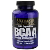Ultimate Nutrition 100% Crystalline BCAA (500 mg),  120 capsules  Unflavoured 