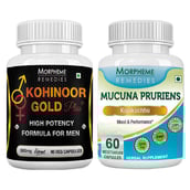 Morpheme Remedies Kohinoor Gold Plus & Mucuna Pruriens (Pack of 2),  150 capsules 