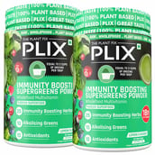 1 - Plix Immunity Boosting Supergreens Powder,  Lemon (Pack of 2)  0.44 lb 