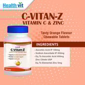 ingredients - Healthvit C-Vitan Z Vitamin C(500mg) and Zinc,  60 tablet(s)  Unflavoured 