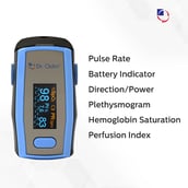 5 - Dr. Odin Oximeter Fingertip with Pulse Sound OLED Display, Blue and Black