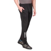 2 - Fitinc Lycra Stretchable Trackpant for Men with Two Side Zipper Pockets,  Black  XXL 