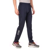 2 - Fitinc Lycra Stretchable Trackpant for Men with Two Side Zipper Pockets,  Navy Blue  Medium 