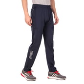 2 - Fitinc Lycra Stretchable Trackpant for Men with Two Side Zipper Pockets,  Navy Blue  XL 