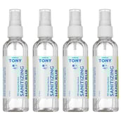 Uncle Tony Sanitizing Hand Rub Pack of 4,  Fragrance Free  100 ml  70% Isoprophyl Alcohol 
