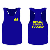 BackFront - Absolute Nutrition Dry Fit Gym Sando for Men,  Blue  Large 
