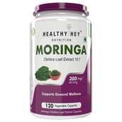 HealthyHey Nutrition Moringa Olifeira Leaf Extract 300mg,  120 capsules 