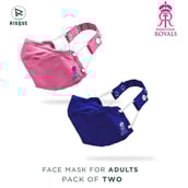 Zero Risque Anti Fogging N Pro Face Mask with Nose Pin,  Black & Blue (Pack of 2) 