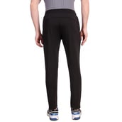 5 - Fitinc Dobby Stretchable Trackpant for Men with Two Zipper Pockets,  Black  XXL 