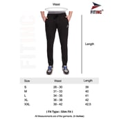 6 - Fitinc Dobby Stretchable Trackpant for Men with Two Zipper Pockets,  Black  XL 