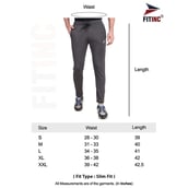 5 - Fitinc Dobby Stretchable Trackpant for Men with Two Zipper Pockets,  Grey  Small 