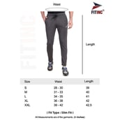 5 - Fitinc Dobby Stretchable Trackpant for Men with Two Zipper Pockets,  Grey  XXL 