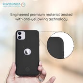 4 - Envirocover Silicon Back Cover for Apple iPhone XI,  with Radiation Protection Technology (Black) 