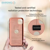 2 - Envirocover Silicon Back Cover for Apple iPhone XI,  with Radiation Protection Technology (Pink) 