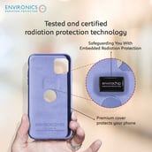 2 - Envirocover Silicon Back Cover for Apple iPhone XI,  with Radiation Protection Technology (Purple) 