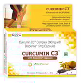 GHC Curcumin C3 Complex 500mg with Bioperine 5mg,  30 capsules 