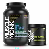 1 - Muscle Monk Combo of ISO Intense MEC with Pre-Workout Green Apple, 30 Servings, 300g,  2.2 lb  Royal Chocolate 