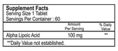 Healthvit Alpha Lipoic Acid (100 mg),  60 tablet(s) 