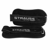 Strauss Round Shape Ankle Weight (Pair),  Black  1 kg 