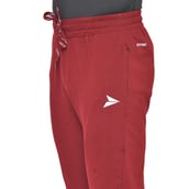 4 - Fitinc Cotton Double Strip Designed Trackpant with Both Side Zipper, Wine Small