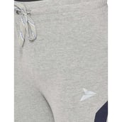 5 - Fitinc Side Striped Cotton Trackpant with Both Side Zipper Pockets, Grey Small