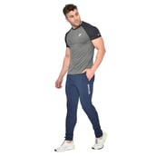 5 - Fitinc Dobby Solid Track Pants,  Navy Blue  Medium 