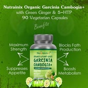 2 - Nutrainix Garcinia Cambogia+ with Green Ginger & 5 HTP, 90 capsules