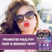 3 - Nutrainix Hair Vitamins with Biotin,  30 gummies  Unflavoured Pack of 2 