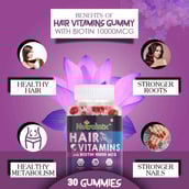 1 - Nutrainix Hair Vitamins with Biotin,  30 gummies  Unflavoured Pack of 2 