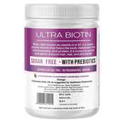 back - PureFoods Ultra Biotin for Hair Skin and Nails,  60 gummies  Strawberry 