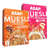 1 - ASAP Ultimate Breakfast Multigrain Muesli,  2 Piece(s)/Pack  DARK CHOCO + FRUITZ 