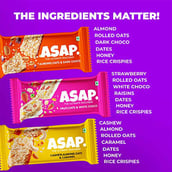 3 - ASAP Healthy Granola Bars,  6 bar(s)  Dark Choco Almond, Fruits & White Choco, Cashew Caramel 
