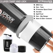 2 - Strauss Spider Shaker Bottle,  White  500 ml 