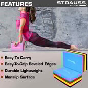 2 - Strauss Yoga Block,  Mulitcolor  9x6x3 in 