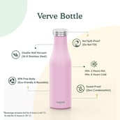 3 - VAHDAM Verve Stainless Steel Bottle,  Blush Pink  500 ml 