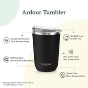 3 - VAHDAM Ardour Stainless Steel Tumbler,  Black  350 ml 