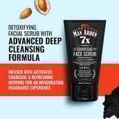 3 - Man Arden 7X Activated Charcoal Face Scrub,  100 ml  Infused with Vitamin C & Menthol 