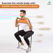 3 - Boldfit Resistance Band,  Yellow  3-7 kg, Heavy 