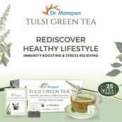 2 - Dr. Morepen Tulsi Green Tea (Pack of 2),  25 Tea Bag(s)  Unflavoured 