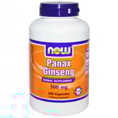 Now Panax Ginseng (500 mg),  250 capsules 